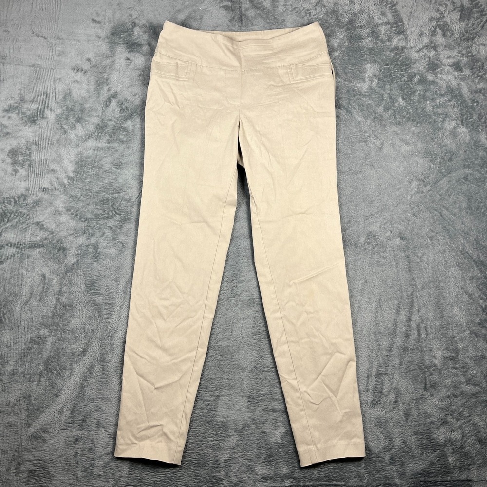 Soho Apparel Ltd Pants Womens Small Beige Stretch Flat Front Skinny Leg Pull On